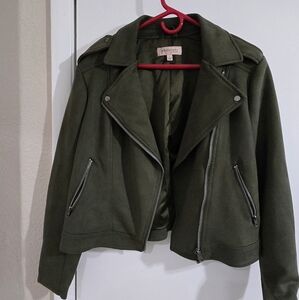 Philosophy Olive Green Leather Jacket